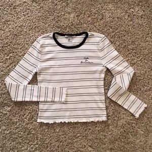 Forever 21 white and black striped shirt